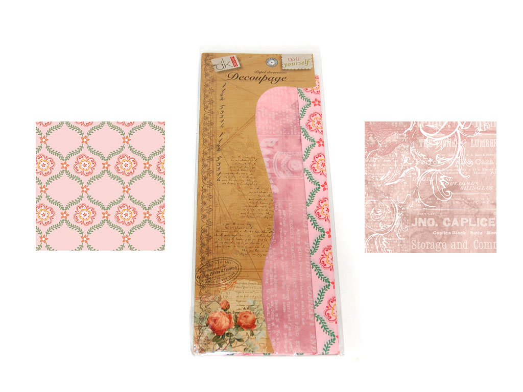 PAPEL DECOUPAGE 6 PCS. 2 DECORADOS cod. 2500905