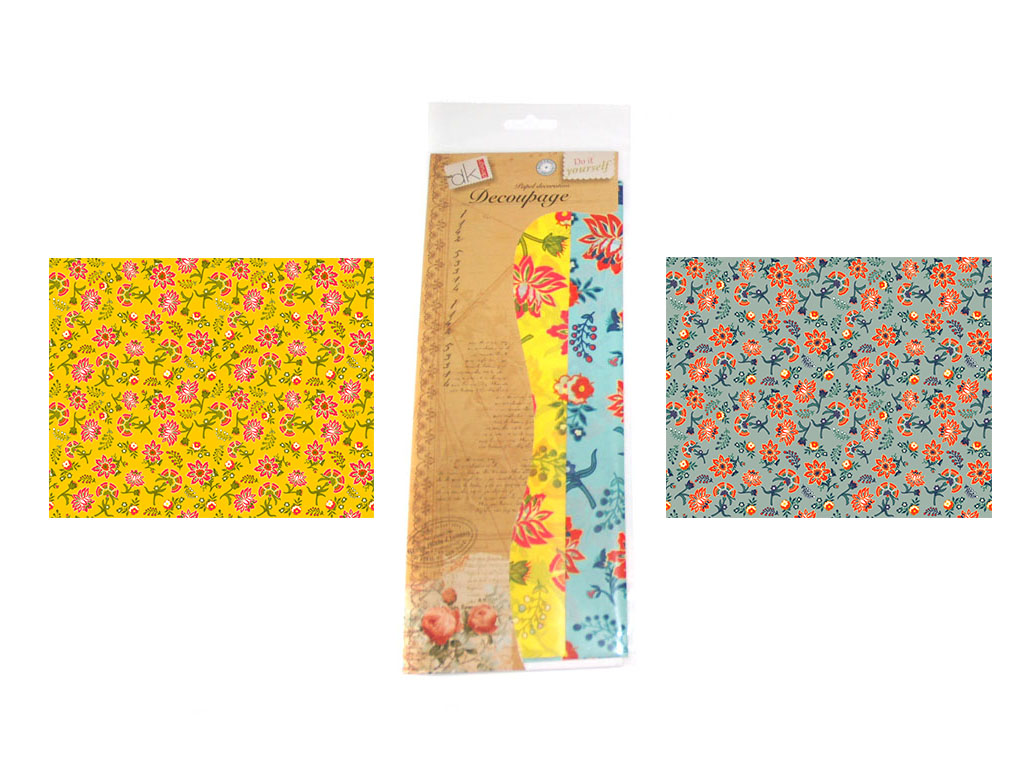 PAPEL DECOUPAGE 6 PCS. 2 DECORADOS cod. 2501492