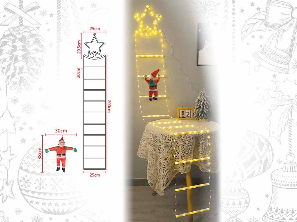 ESCALERA 295 LEDS CON ESTRELLA cod. 9322918