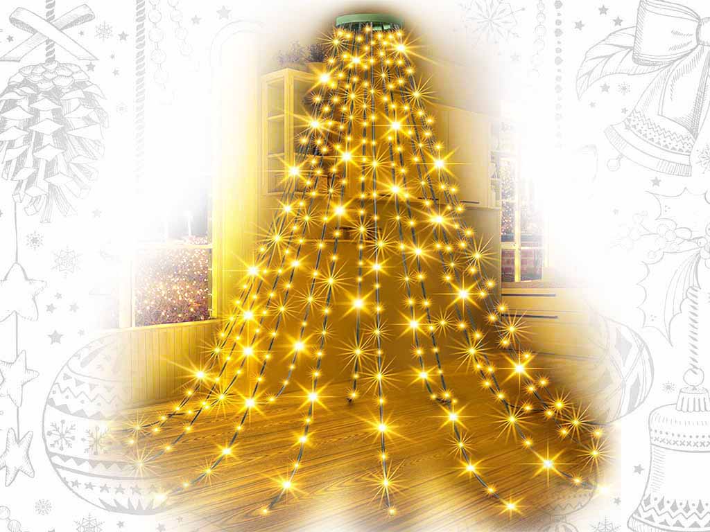 LUCES ARBOL 280 LEDS MULTICOLOR TIRAS cod. 9322920